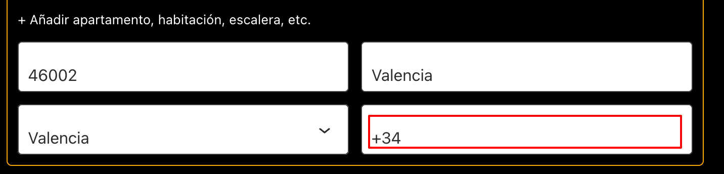 Cuando realiza la compra del mismo modo le indicara el campo para completar, en editar (facturación y en datos de envío)